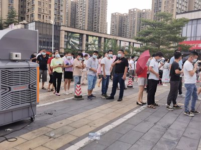 東莞全城核酸檢測，瑞泰風關(guān)愛在行動，斗酷暑，送清涼！