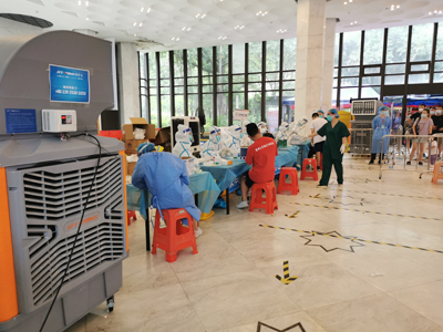 “疫”不容辭，瑞泰風(fēng)移動式冷風(fēng)機助力松山湖核酸檢測現(xiàn)場通風(fēng)降溫